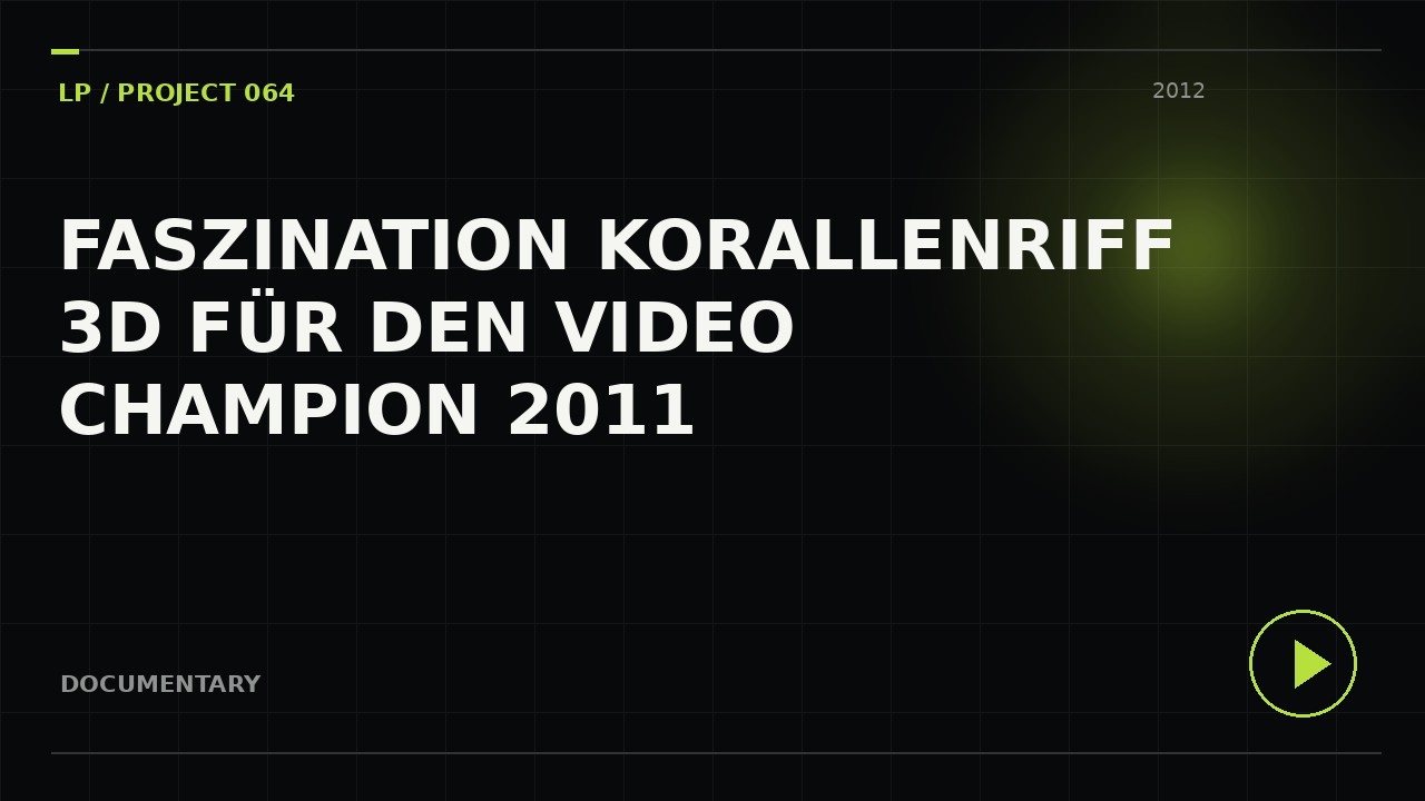 Faszination Korallenriff 3D für den Video Champion 2011 nominiert!