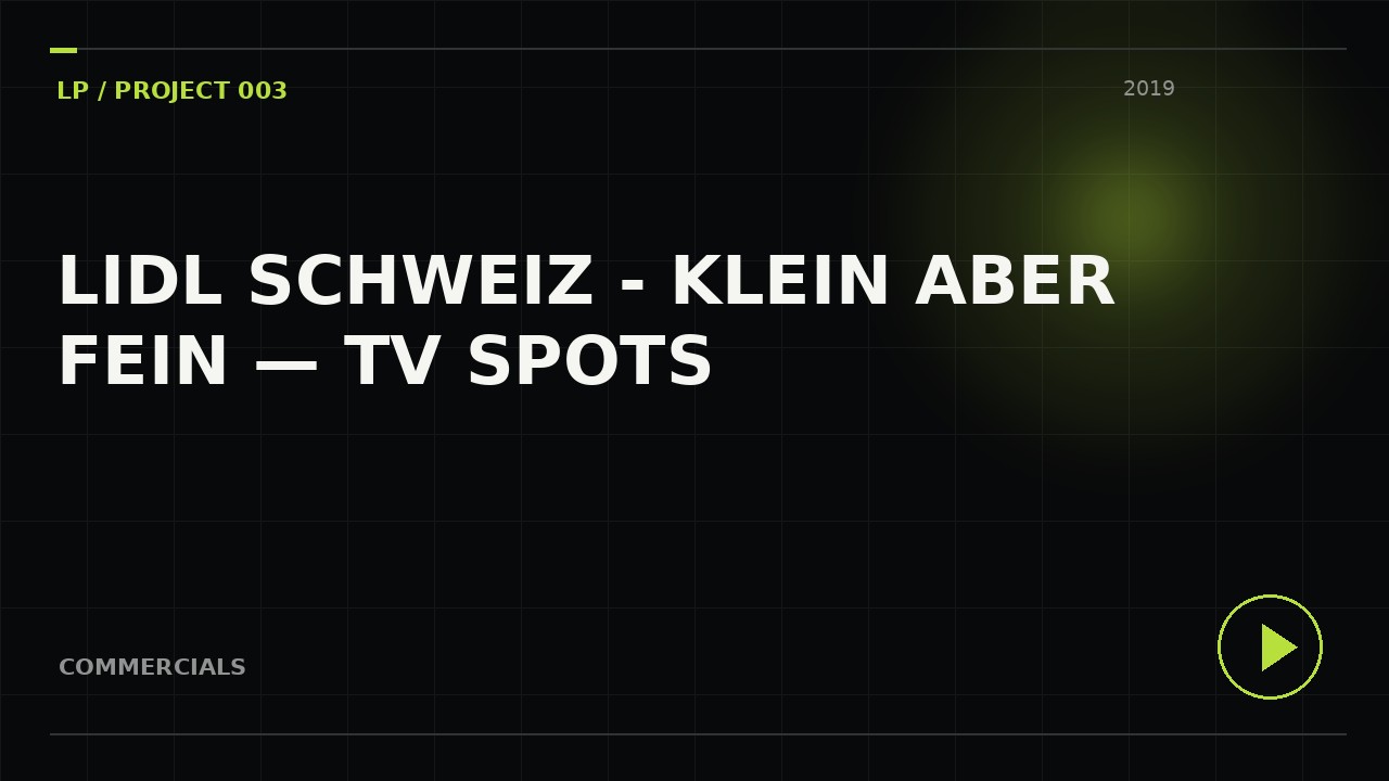 LIDL Schweiz - klein aber fein — TV Spots